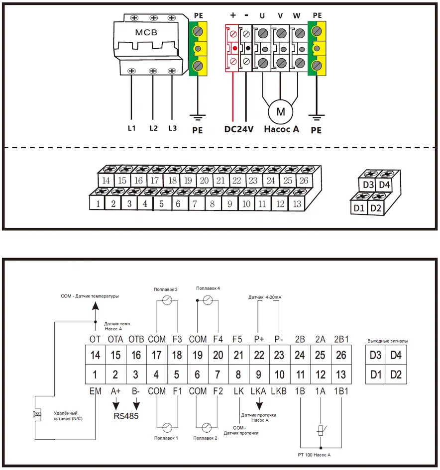 Шкаф управления 1-м насосом с расширенным функционалом Vandjord CONTROL LCV 231 5,5KW (12A) DOL