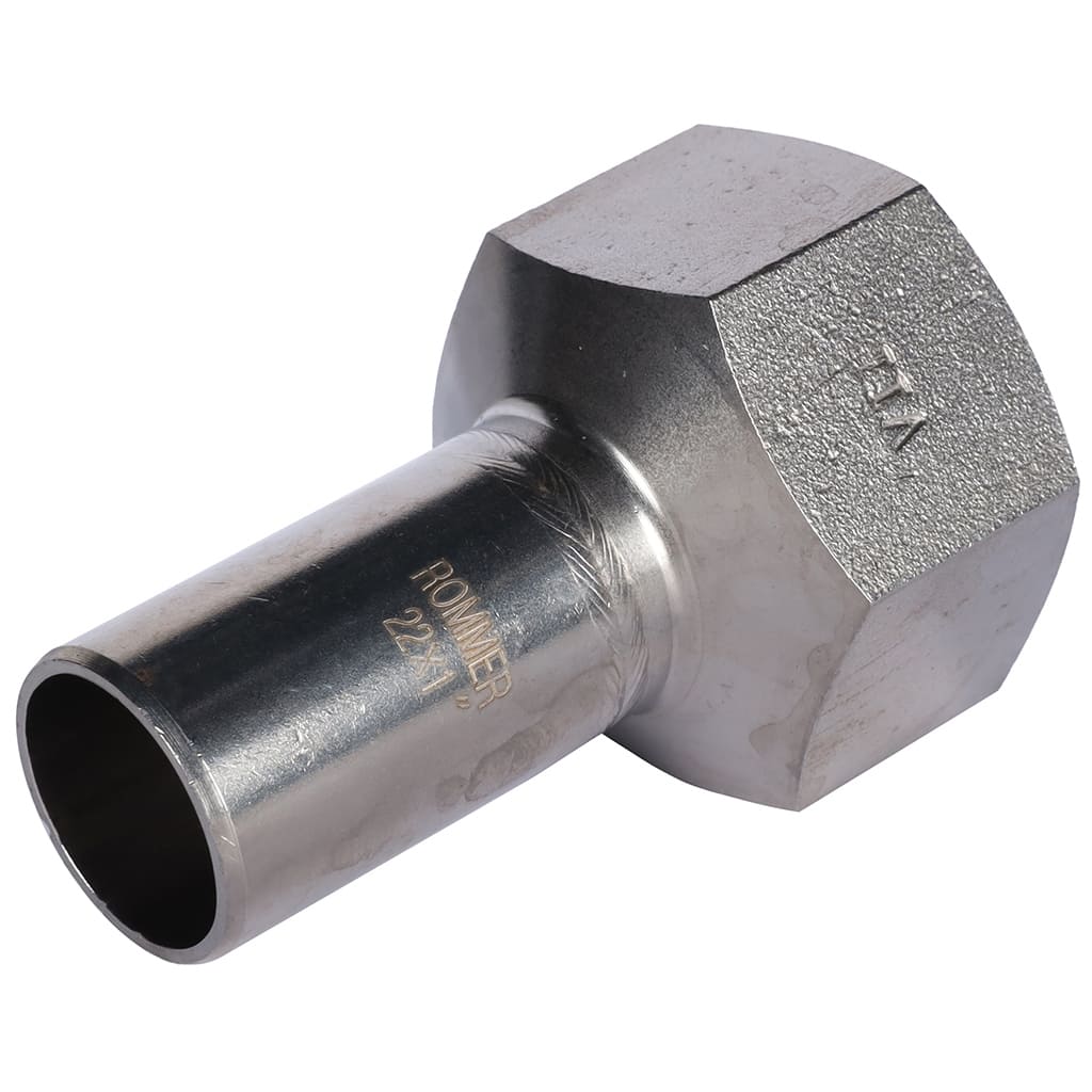 Вставка переходная НПр-ВР ROMMER 22х1 из нержавеющей стали прессовой, RSS-0023-000221