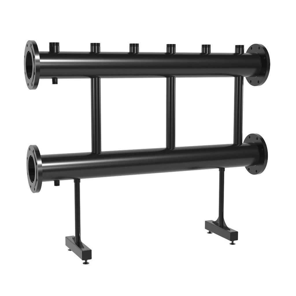 Модульный коллектор GIDRUSS MK-2000-3x50 (до 2 мВт, 2 магистр. подкл. Фл.Ду150, 3 контура G 2 вверх)