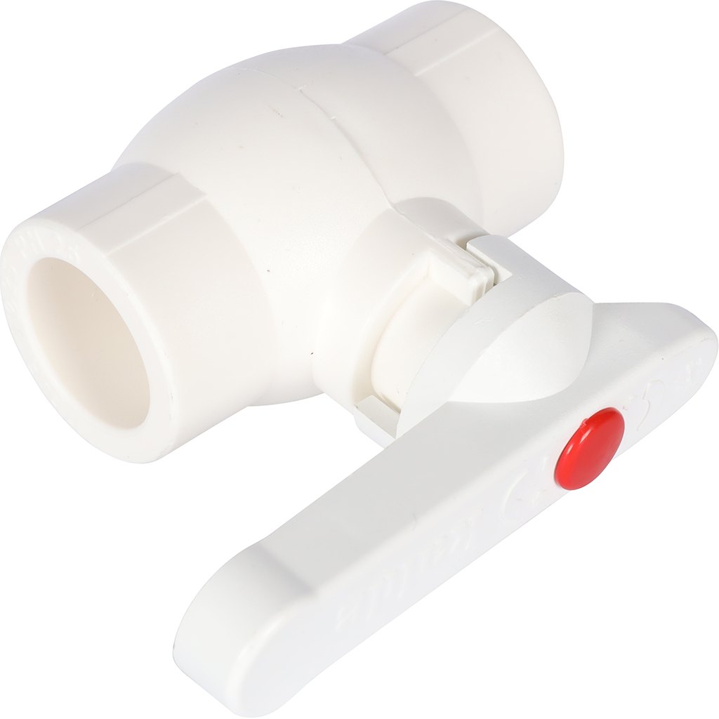 Кран шаровой Kalde d=25 для полипропиленовых труб под сварку (цвет белый), 3242-vlb-250003