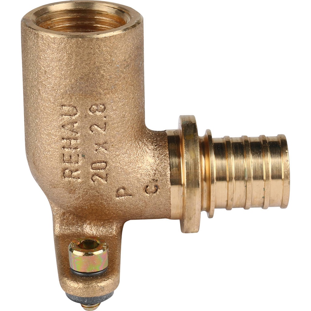 Угольник настенный РЕХАУ RAUTITAN с длинным нарезным патрубком 20-R 1/2 для PEX труб аксиальный, 14563631001