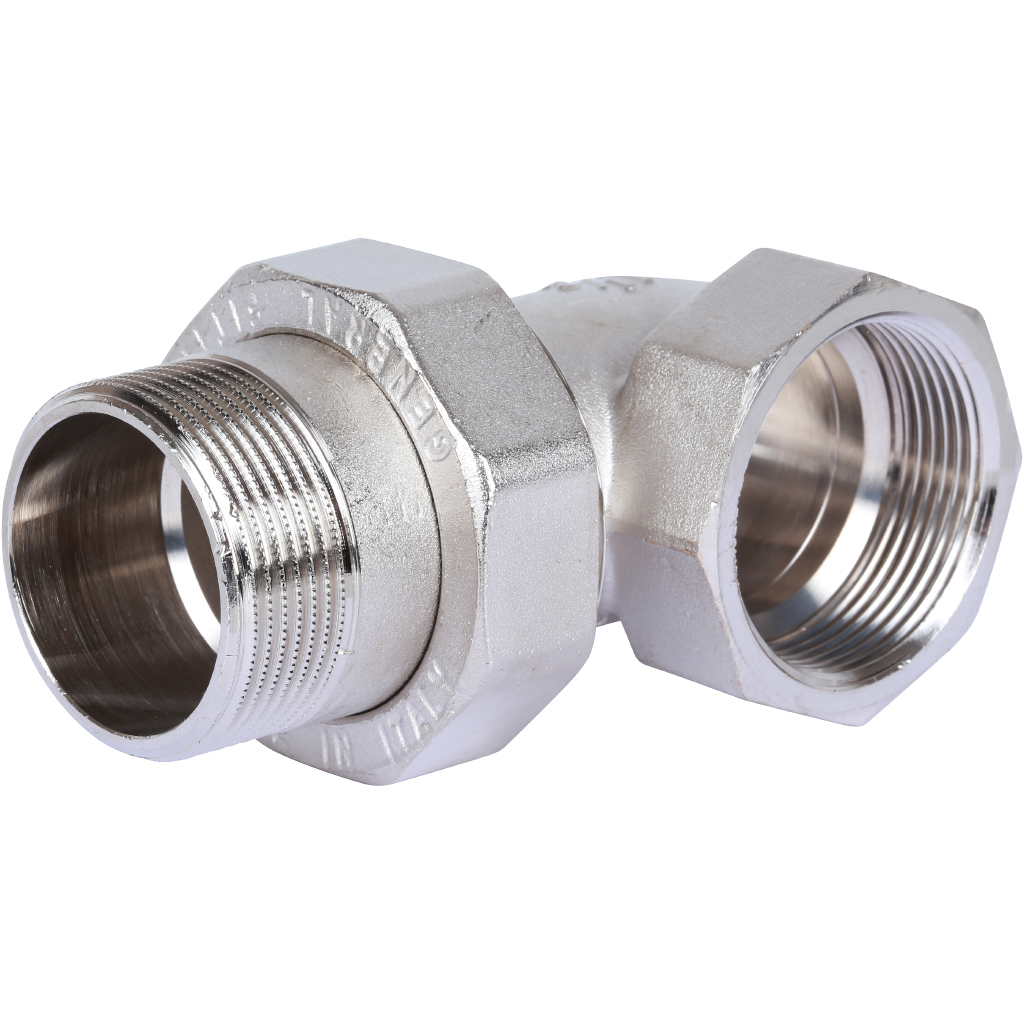 Разъемное угловое соединение STOUT американка ВН 1 1/2 уплотнение под гайкой o-ring кольцо, никелированное, SFT-0057-000112