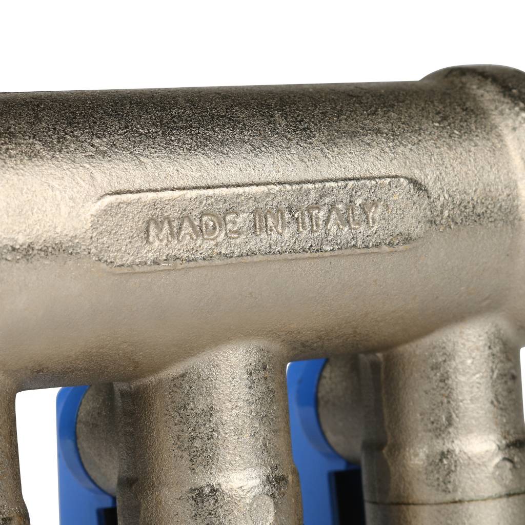 Коллектор с шаровыми кранами STOUT 1 , 3 отвода 1/2  (синие ручки)