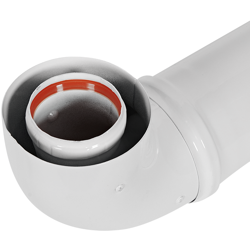 Комплект традиционного дымохода ROMMER АНТИЛЕД D60/100, L1220 (Baxi(кроме ECO Nova/Classic), Haier, Viessmann, Kiturami, Mizudo, Oasis) хомут в комплекте