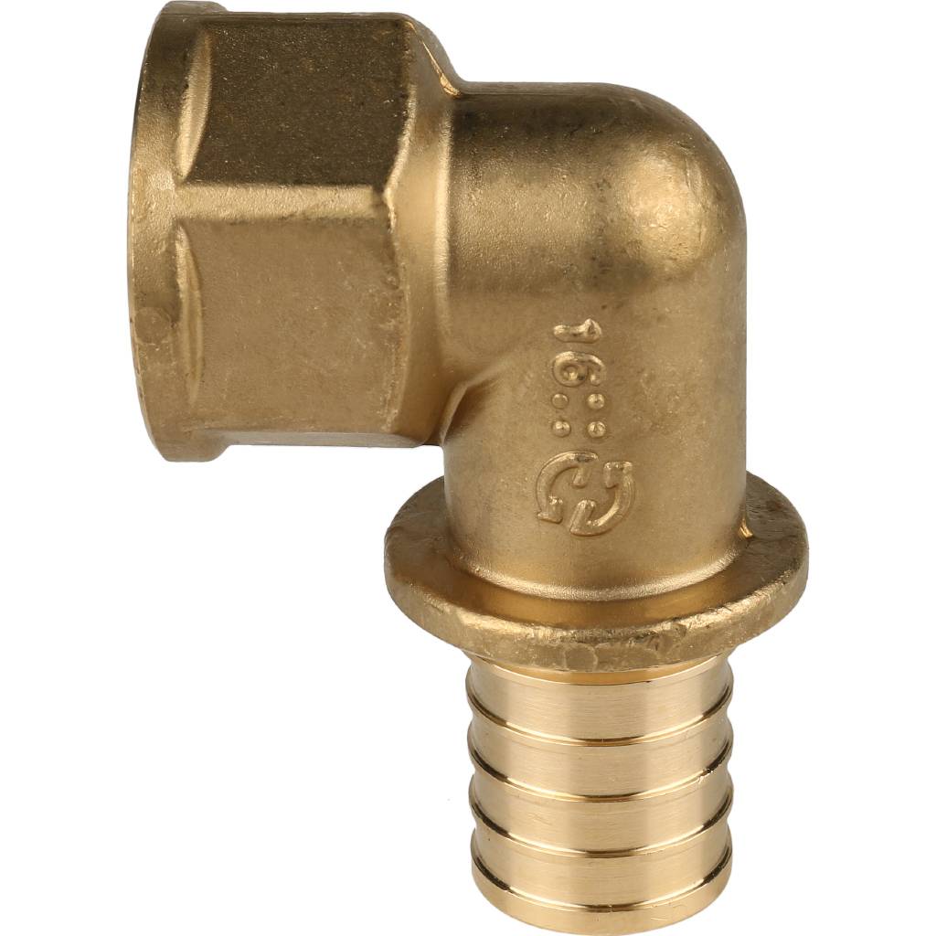 Угольник-переходник STOUT с внутренней резьбой 32xG 1 для труб из сшитого полиэтилена аксиальный