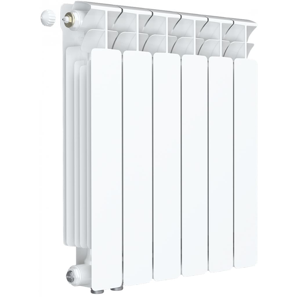 Радиатор биметаллический RIFAR BASE VENTIL 500 6 секции BVRL нижнее правое подключение (белый RAL 9016), 1RB50.VС-6