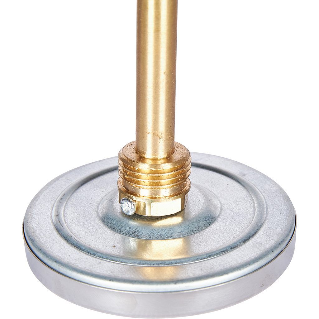 Термометр биметаллический ROMMER 80 мм 120 градусов с погружной гильзой 100 мм 1/2