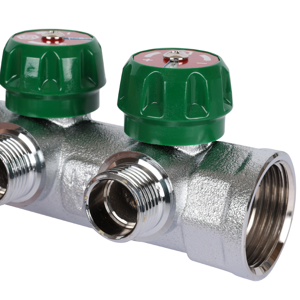 Коллектор регулирующий STOUT 3/4, 3 отвода 1/2  плоское уплотнение