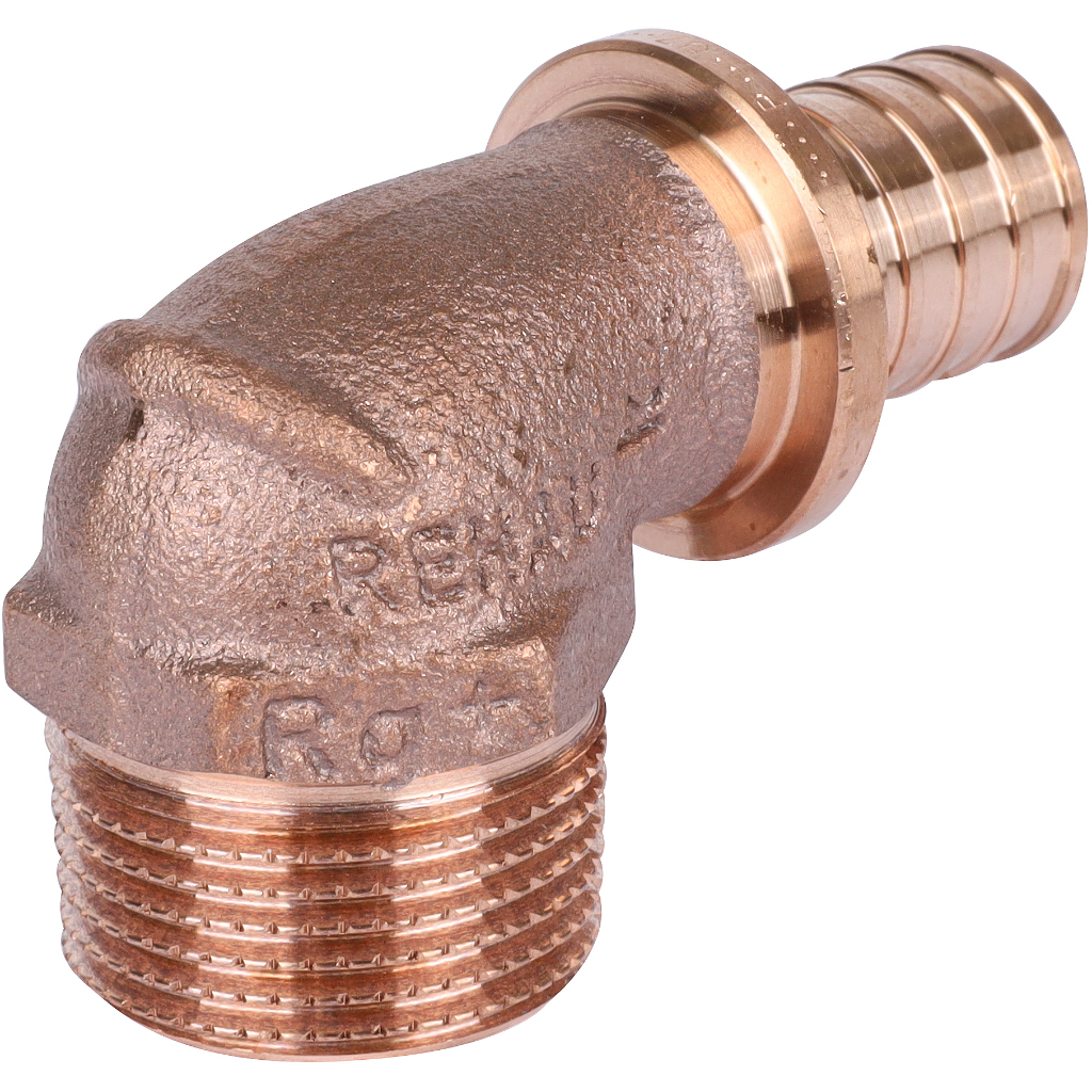 Угольник-переходник РЕХАУ RAUTITANс наружной резьбой 20-R 3/4 RX+ для труб из сшитого полиэтилена аксиальный