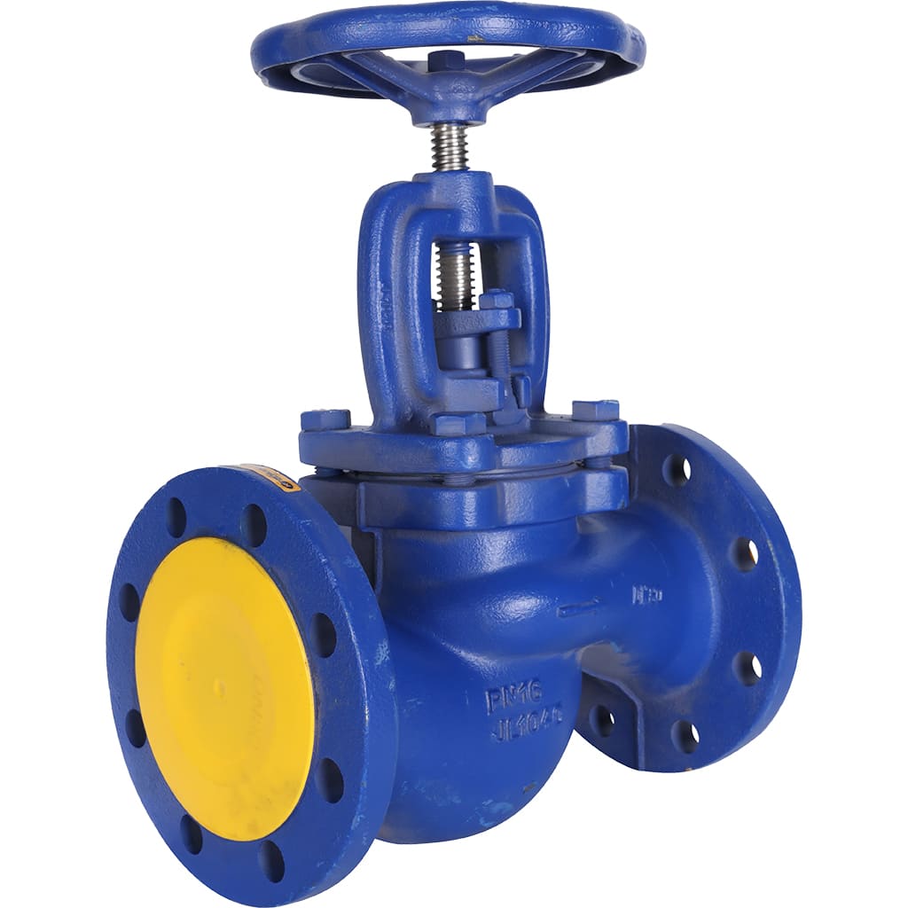 Клапан запорный ZETKAMA 215A Ду80 Ру16 фланцевый из чугуна, 215A080C01