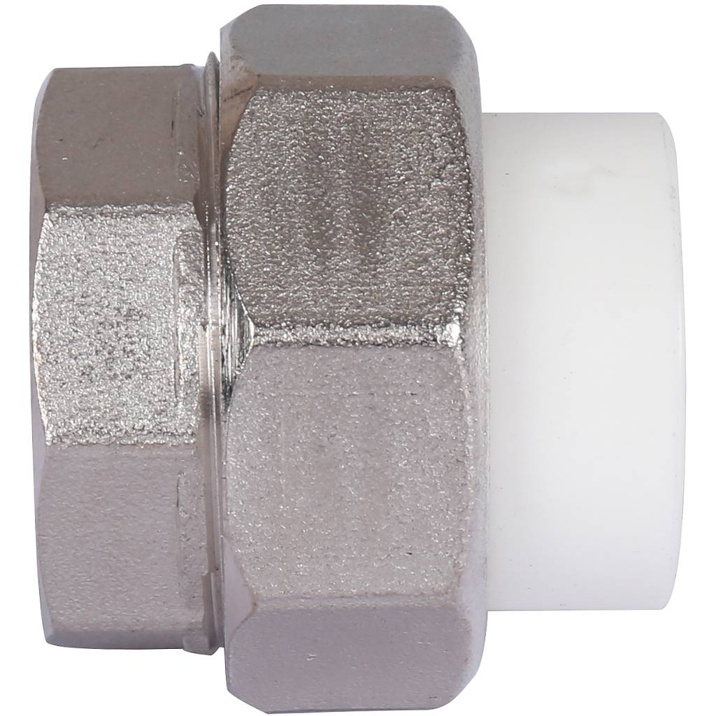 Муфта разъемная с внутренней резьбой Политэк 20х3/4 для полипропиленовых труб под сварку (цвет белый), 9801002034