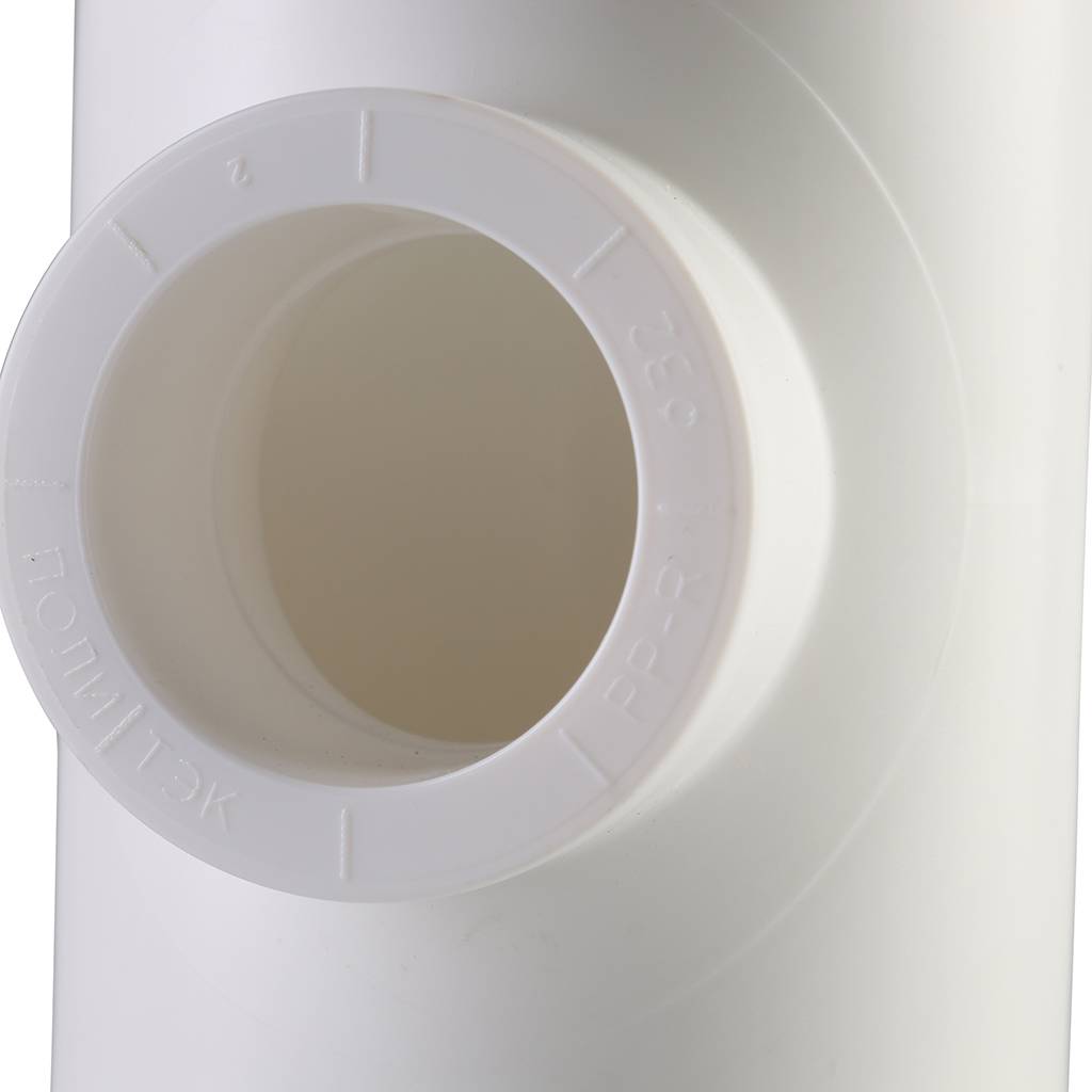 Тройник переходной Политэк 50х32х50 для полипропиленовых труб под сварку (цвет белый), 9300503250