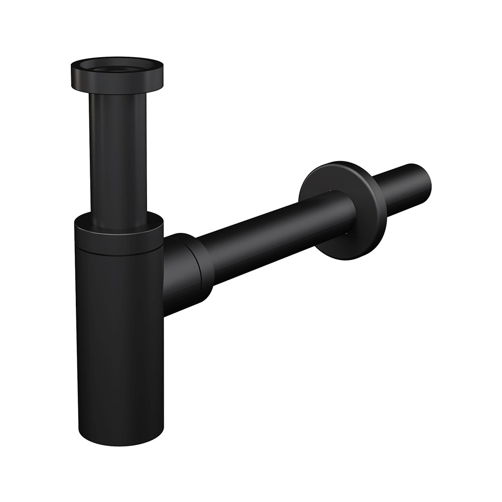 AlcaPlast A400BLACK AlcaPlast Сифон для умывальника DN32 DESIGN круглый, черный-мат