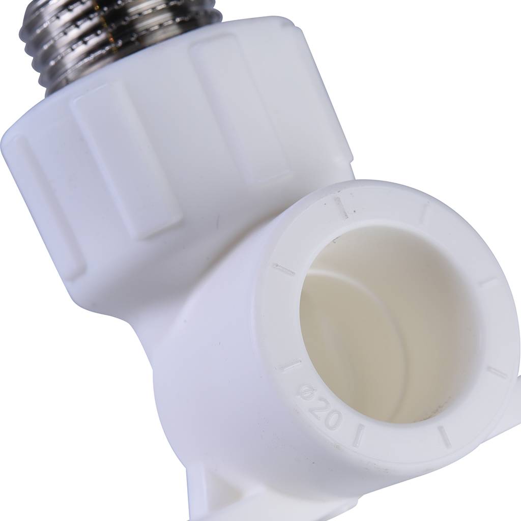 Настенный комплект Политэк 20х1/2 с наружной резьбой для смесителя для полипропиленовых труб под сварку (цвет белый), 9600102012