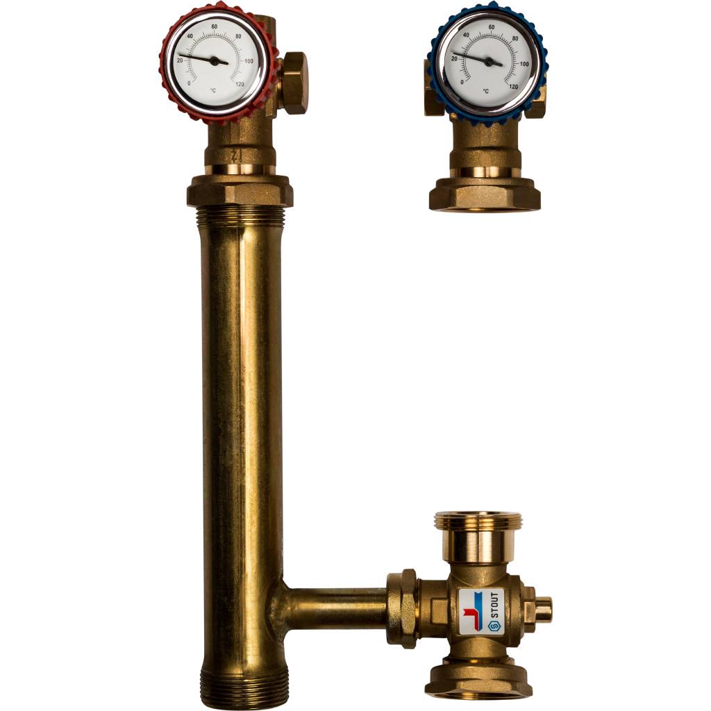 Насосная группа STOUT SDG-0014 для твердотопливных котлов 1)4 без насоса, SDG-0014-002501