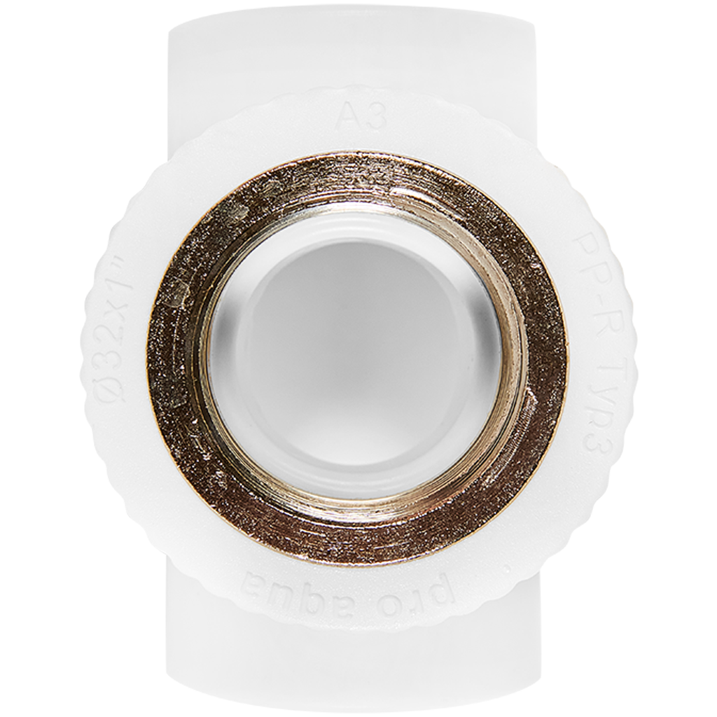 Тройник комбинированный Pro Aqua d=32-1 PP-R ВР Белый