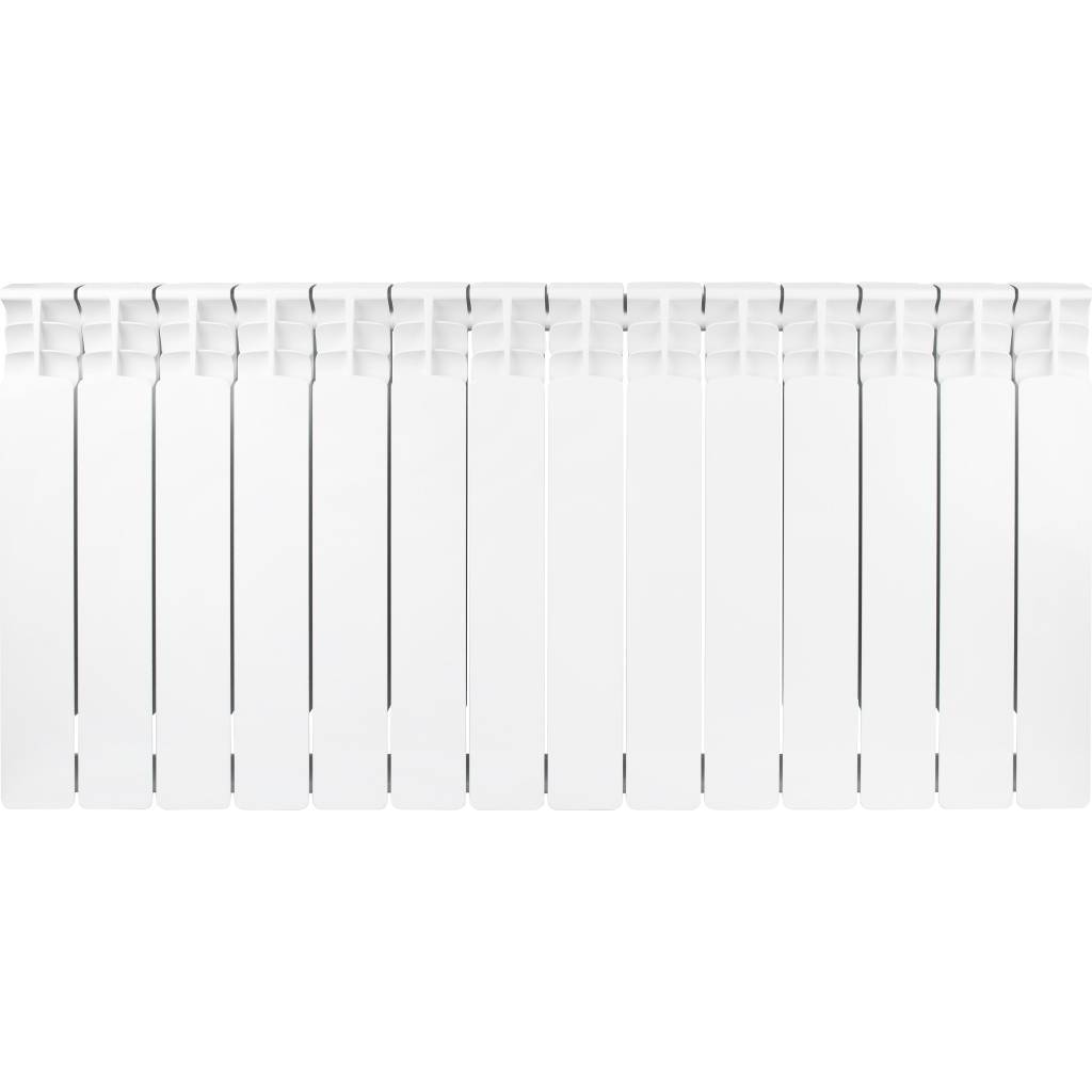 Радиатор биметаллический STOUT Space 500 14 секций боковое подключение RAL9016, SRB-0310-050014