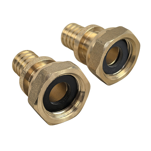 Муфта с накидной гайкой аксиальная, латунь,16х1/2, желтый, RTP