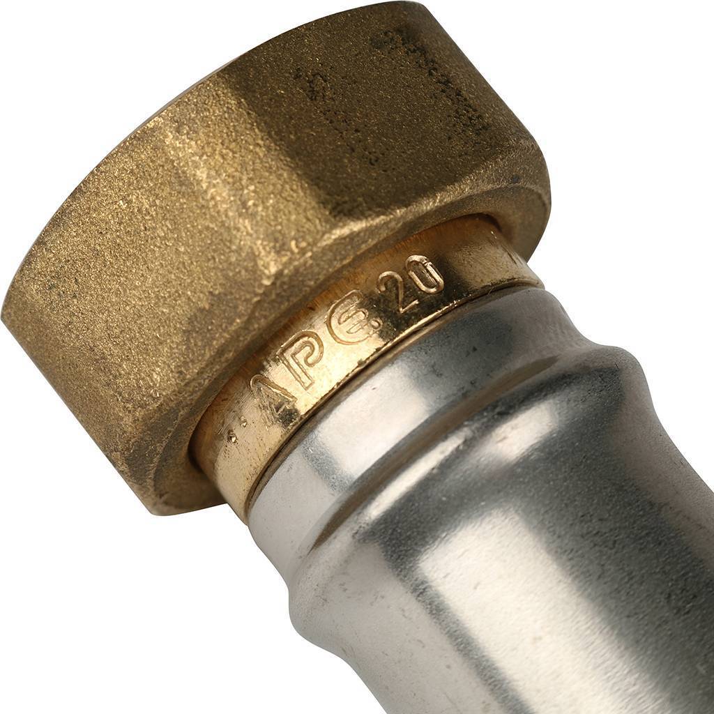 Переходник STOUT с накидной гайкой 3/4 х20 для металлопластиковых труб прессовой, SFP-0016-003420