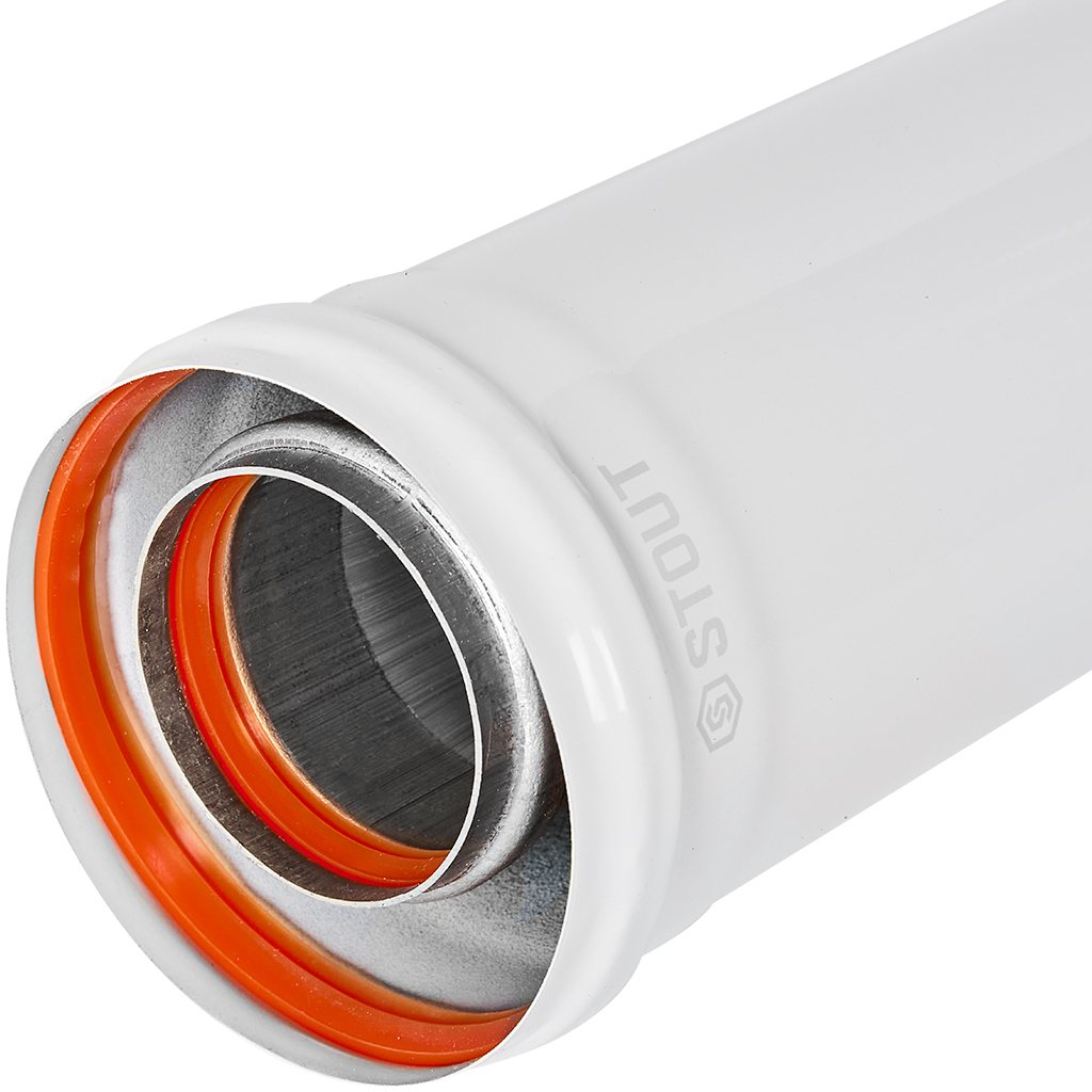 STOUT SCR-6010-001500 STOUT Удлинитель дымохода традиц. коакс. D60(п-м)/100(п-м), L1500, SCR-6010-001500