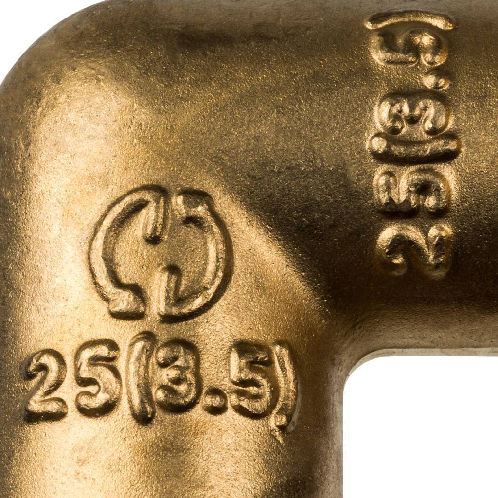 Угольник STOUT 90° 25 для труб из сшитого полиэтилена аксиальный, SFA-0007-000025