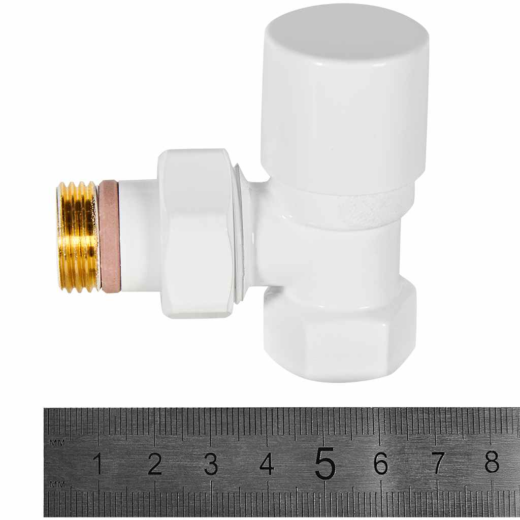 Клапан запорно-балансировочный STOUT Design белый, угловой 1/2, SVLD-0002-000015W