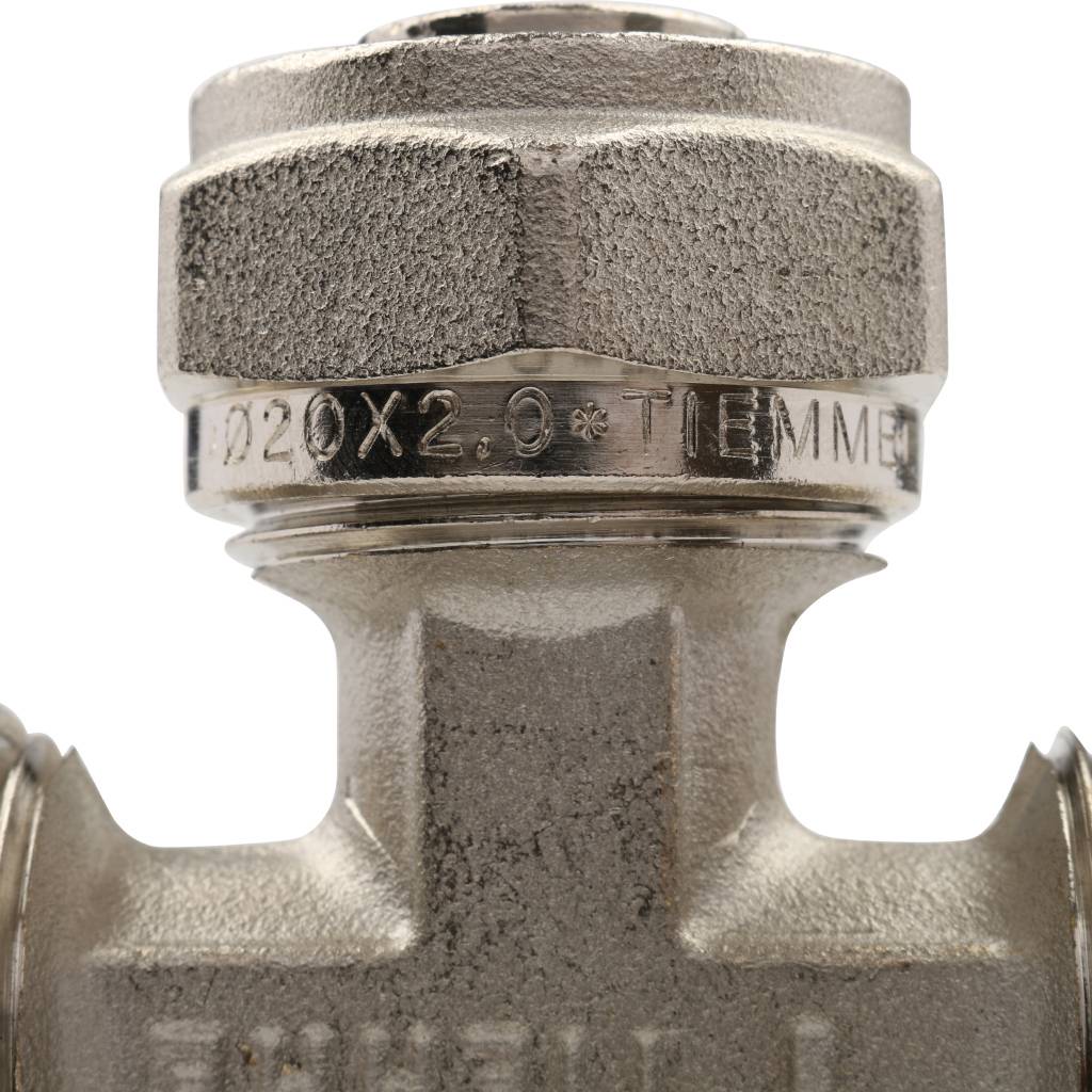 Тройник TIEMME (20х2.0) для металлопластиковых труб винтовой, 1600009