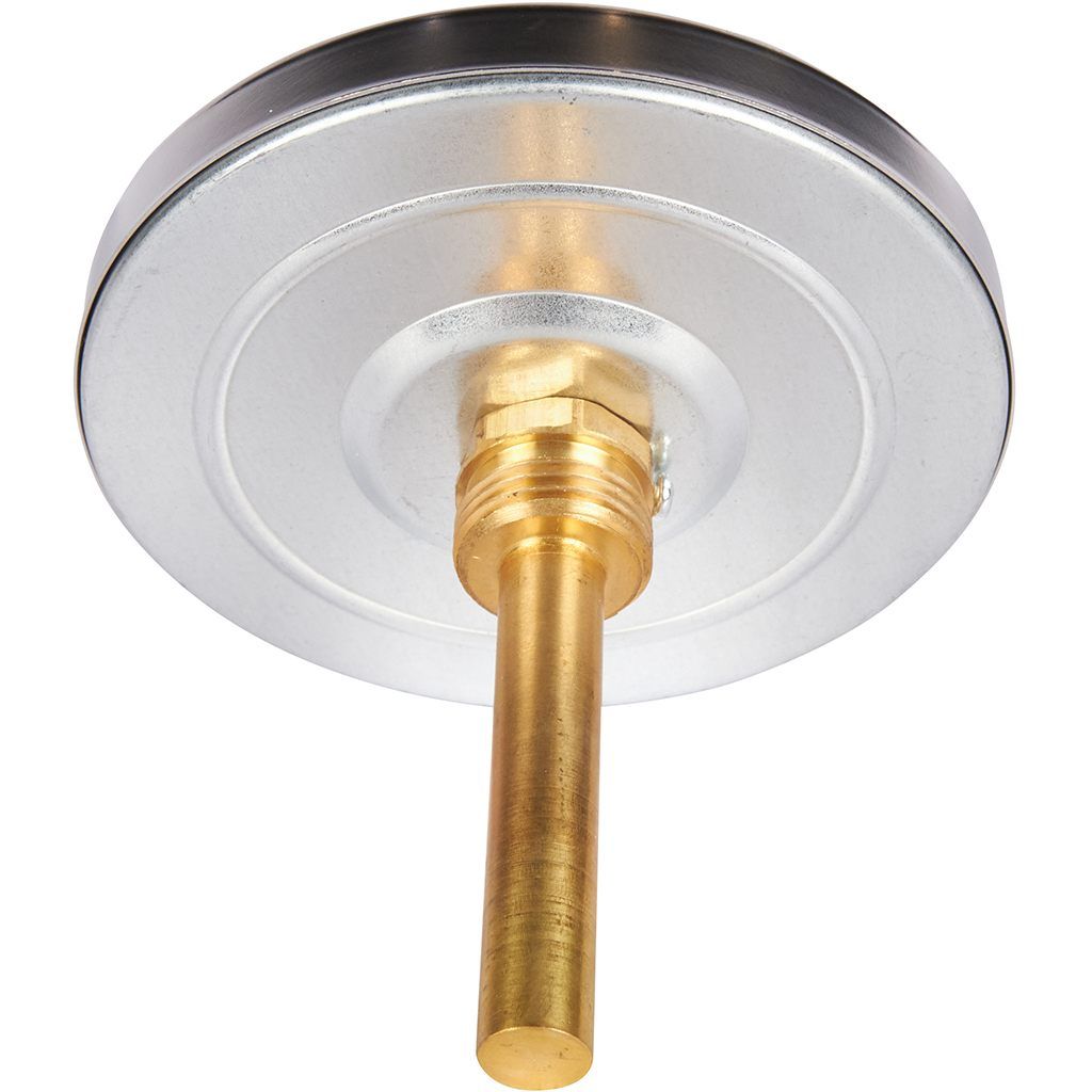 Термометр биметаллический ROMMER 100 мм 120 градусов с погружной гильзой 75 мм 1/2