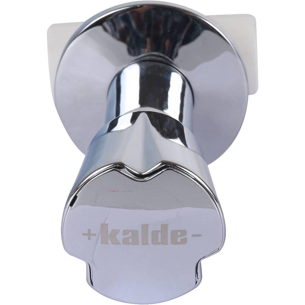 Вентиль Kalde d=20 c хромированной ручкой трилистник для полипропиленовых труб под сварку (цвет белый), 3242-vlk-200002