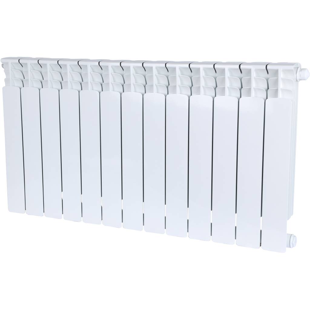 Радиатор биметаллический STOUT Space 500 13 секций нижнее правое подключение RAL9016, SRB-0320-050013