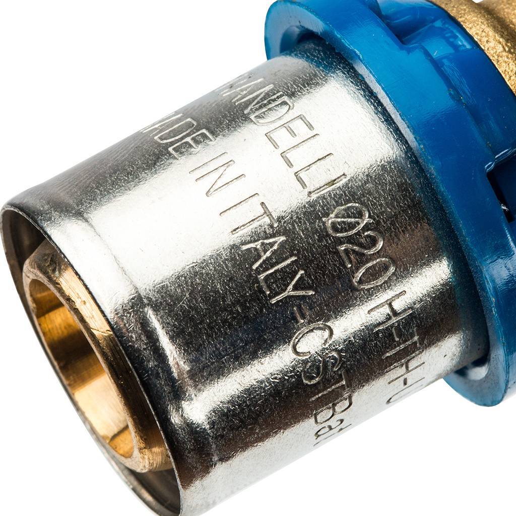 Угольник Prandelli Multyrama 90 (внутр.резьба, крепеж, 20х2х1/2 профиль H,TH,U) для металлопластиковых труб прессовой, 509.10.52.0