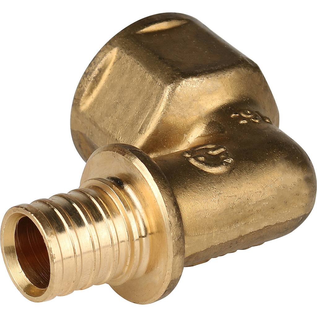 Угольник-переходник STOUT с внутренней резьбой 16xG 1/2 для труб из сшитого полиэтилена аксиальный