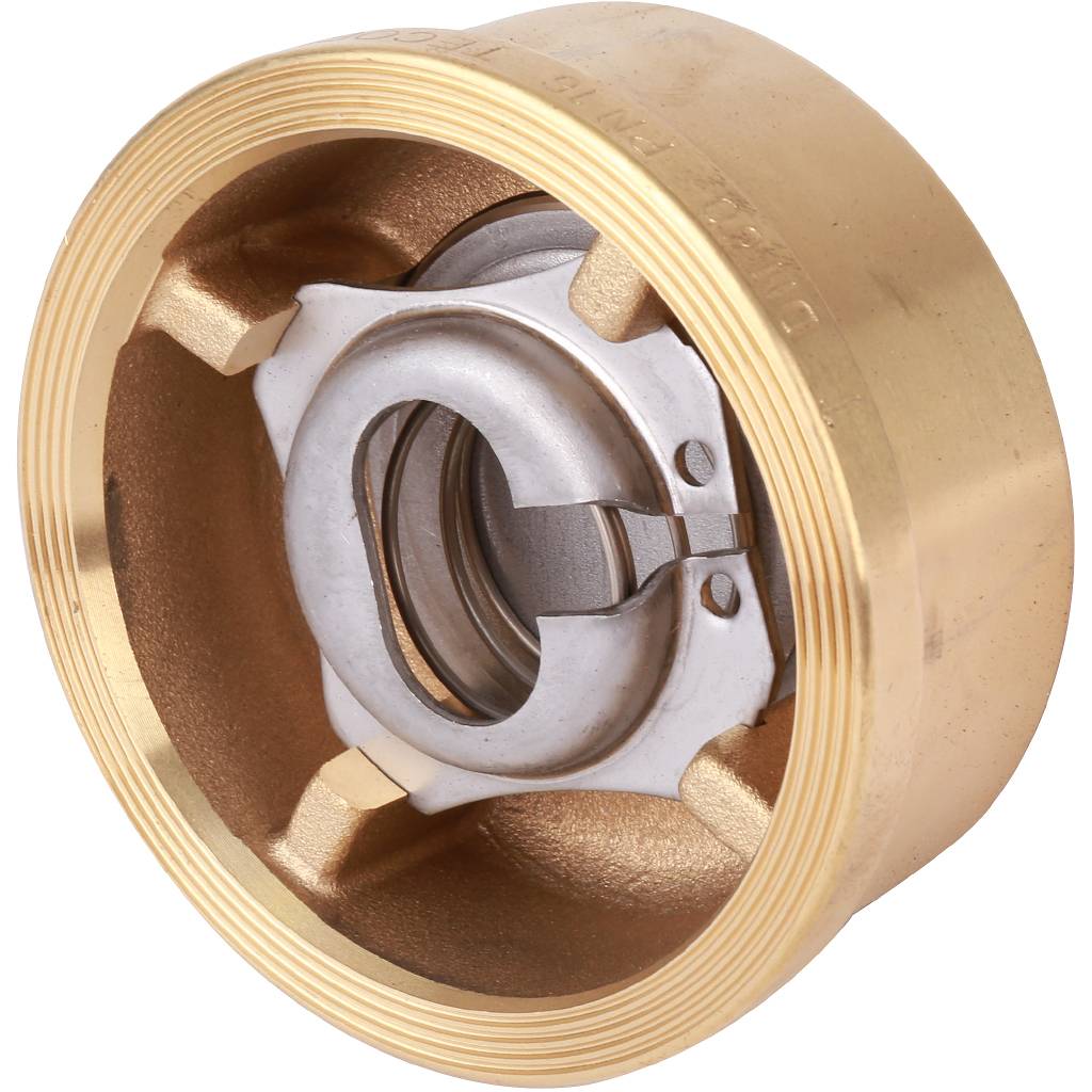 Клапан обратный осевой Tecofi Ду50 Ру16 межфланцевый из латуни, CA7441-0050