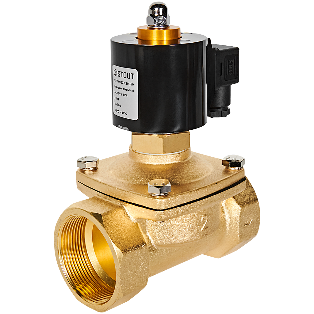 Клапан соленоидный (электромагнитный) STOUT прямого действия НО 220В G2 SSV-0020-220050