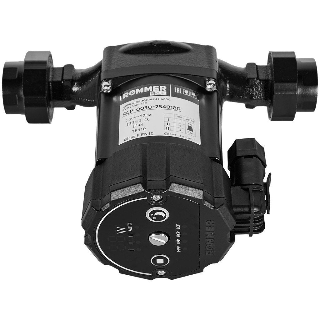 Частотный циркуляционный насос ROMMER PROFI EVO 25/40-180 с гайками и теплоизоляцией, RCP-0030-2540180