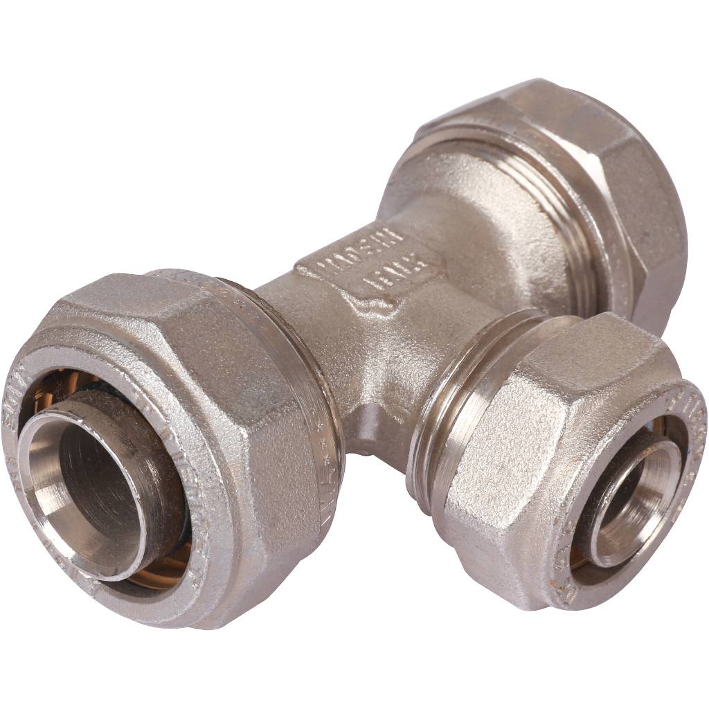 Тройник переходной TIEMME (26.3х20.2х26.3) для металлопластиковых труб винтовой, 1600037