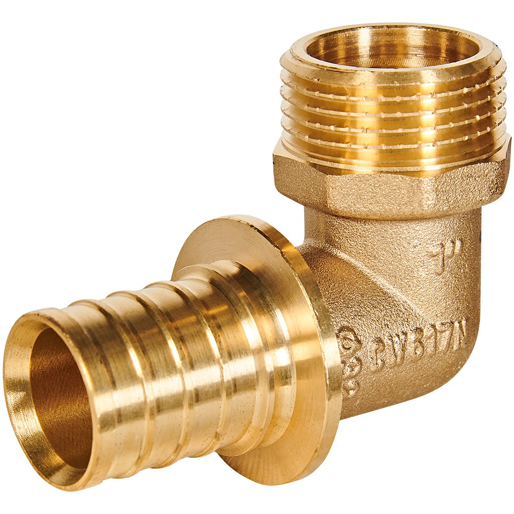 Угольник-переходник с наружной резьбой ROMMER 32xG 1 для труб из сшитого полиэтилена аксиальный, RFA-0005-003210