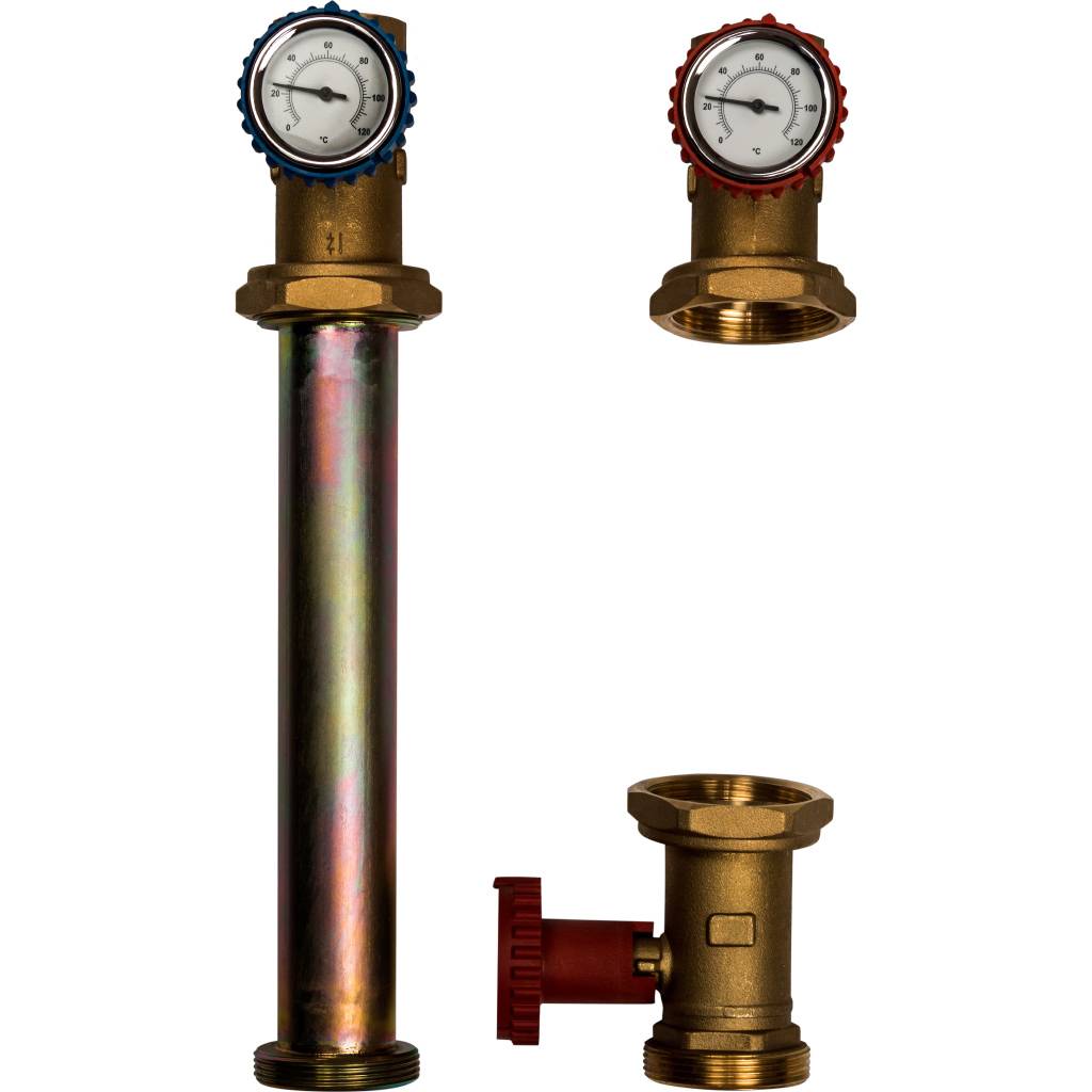 Насосная группа STOUT SDG-0001 с прямым контуром 1 1/4 без насоса в теплоизоляции DN 32, SDG-0001-003201