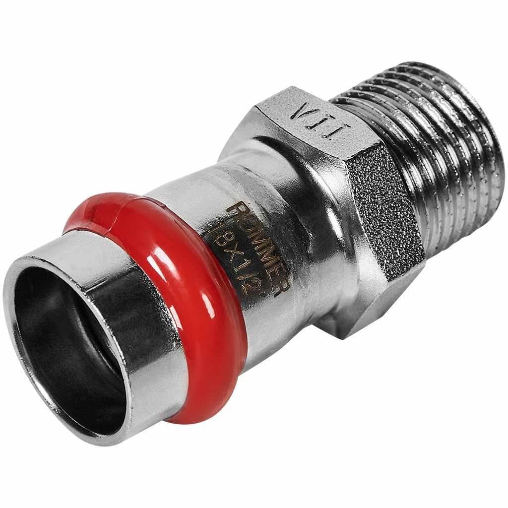 Переходник ROMMER ВПр-НР, 18х1/2, из нержавеющей стали прессовой, RSS-1021-001812