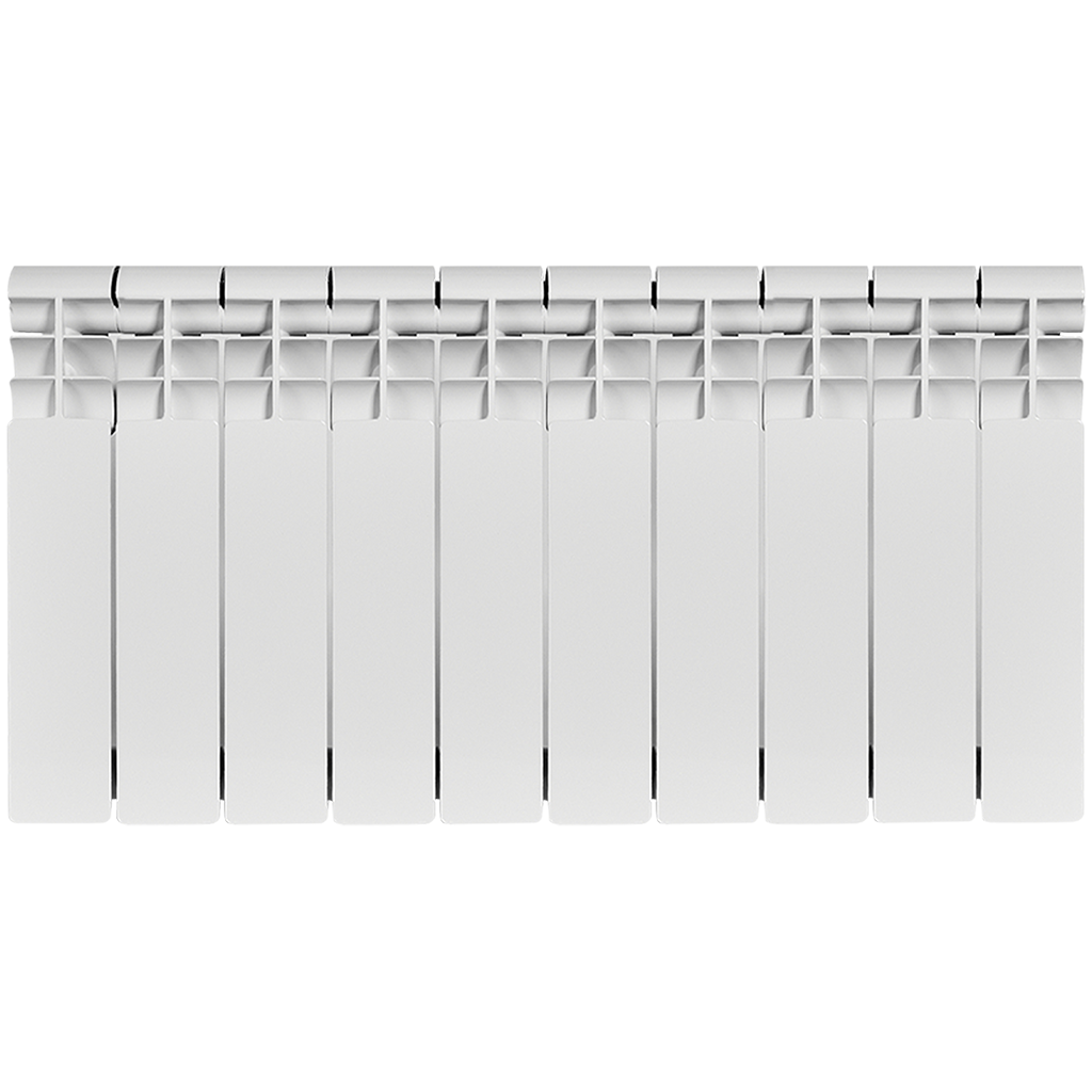 Радиатор алюминиевый ROMMER Profi 350 10 секций (AL350-80-80-080) боковое подключение (RAL9016), RAL-1210-035010