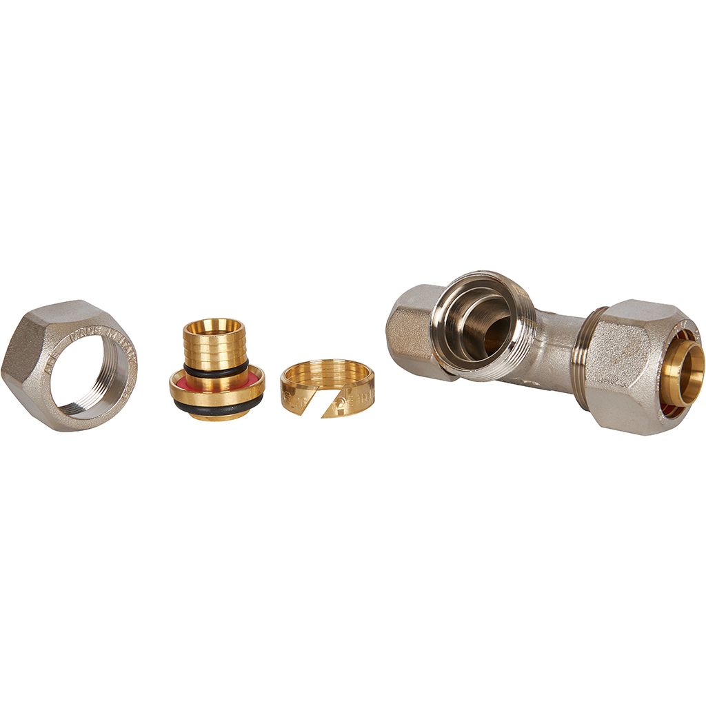 Тройник переходной STOUT 26х26х20 для металлопластиковых труб винтовой, SFS-0010-262620