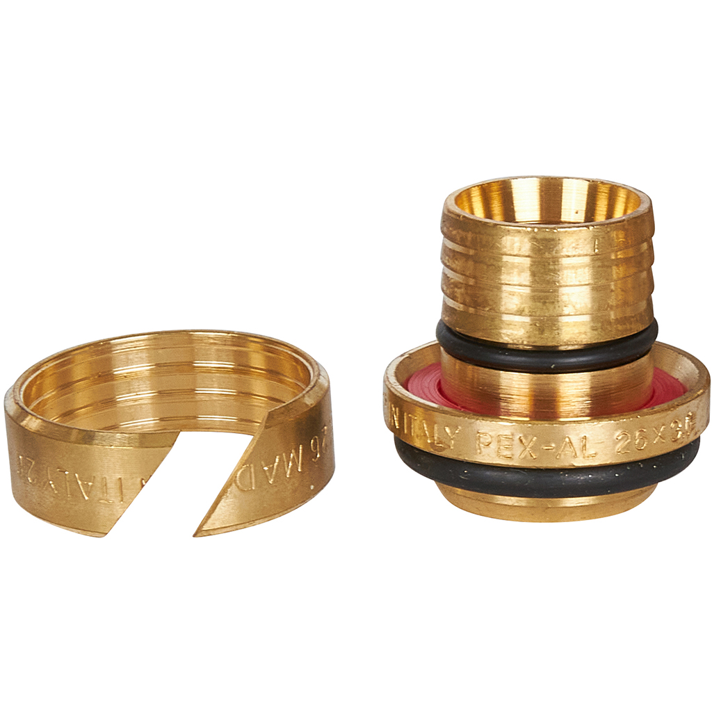 Тройник переходной STOUT 32x26x32 для металлопластиковых труб винтовой, SFS-0010-322632