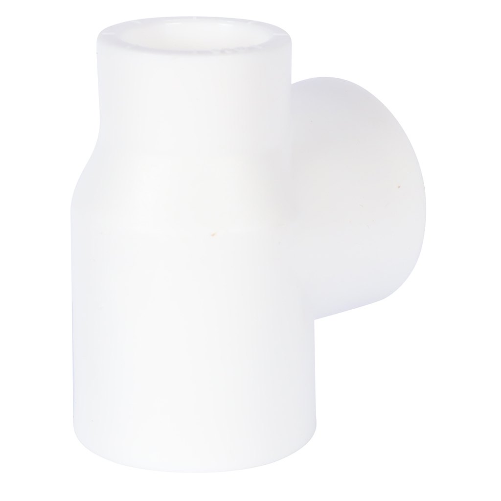 Тройник переходной Политэк 32х32х25 для полипропиленовых труб под сварку (цвет белый)