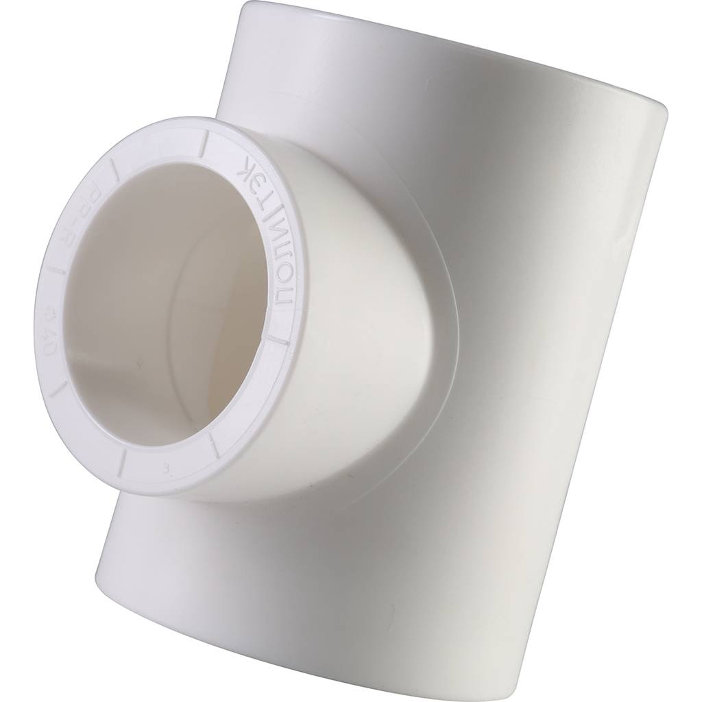 Тройник переходной Политэк 50х40х50 для полипропиленовых труб под сварку (цвет белый), 9300504050