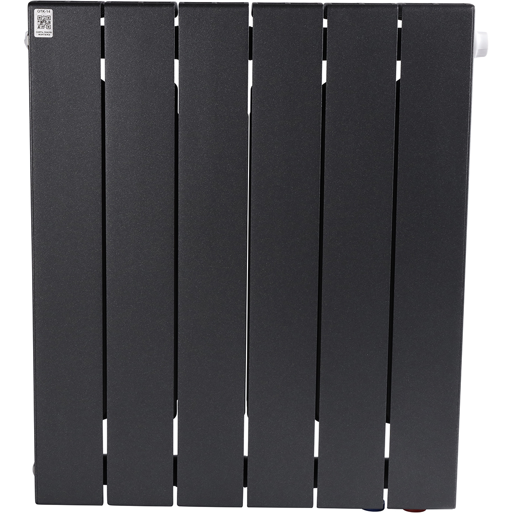 Радиатор биметаллический RIFAR SUPReMO VENTIL 500 SVR 6 секций нижнее правое подключение (Цвет АНТРАЦИТ), 4RS50.VR-6-AN