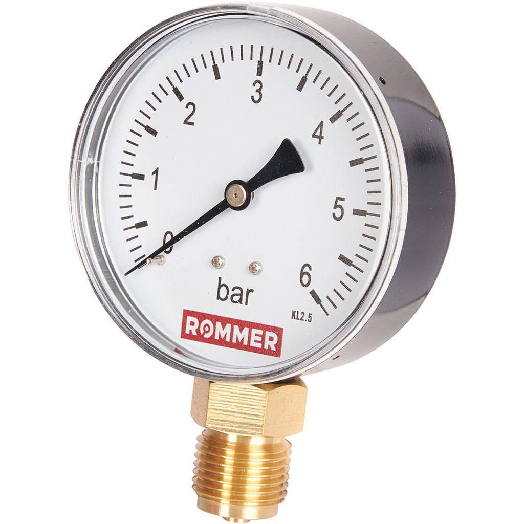 Манометр радиальный ROMMER 80 мм 1/2