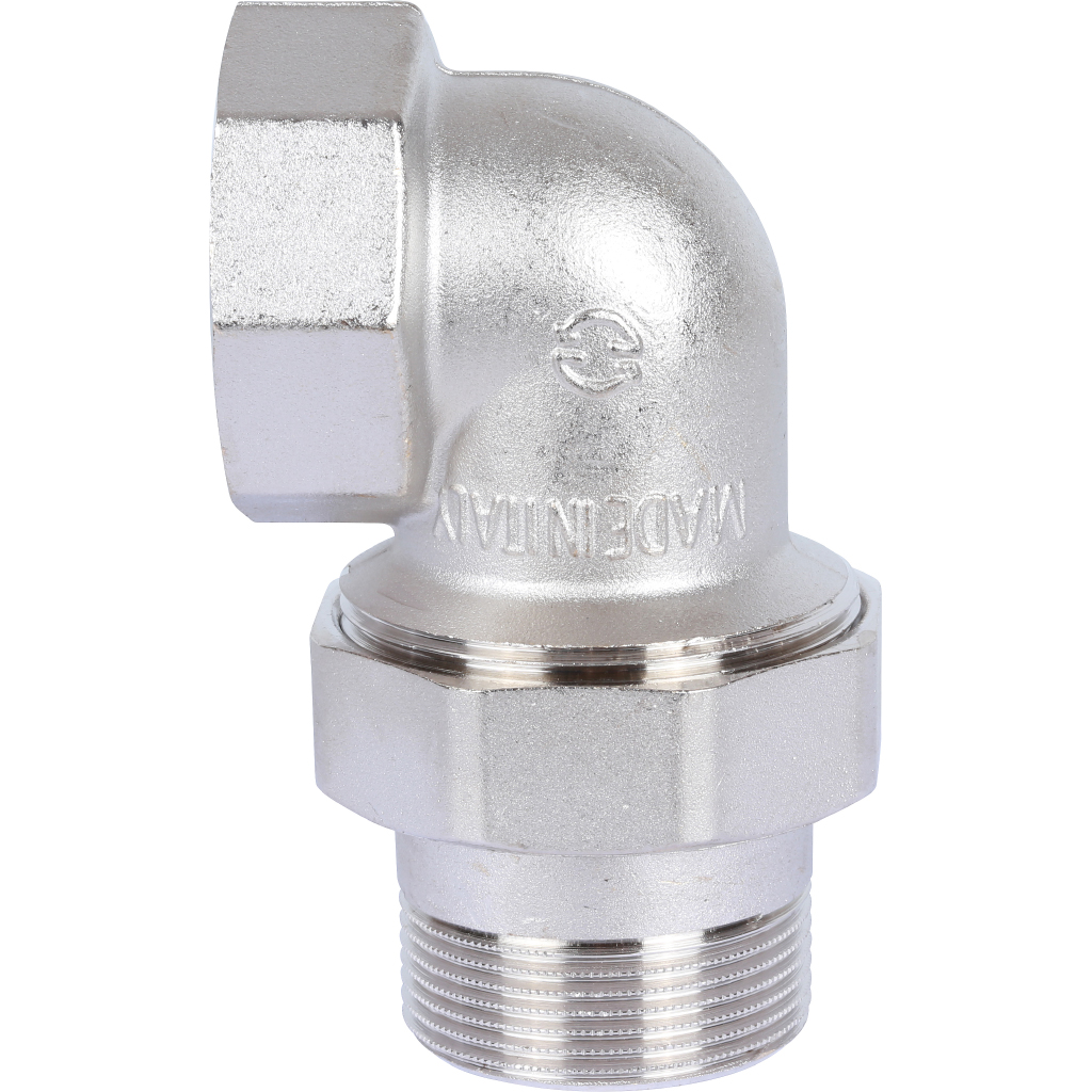 Разъемное угловое соединение STOUT американка ВН 1 1/2 уплотнение под гайкой o-ring кольцо, никелированное, SFT-0057-000112