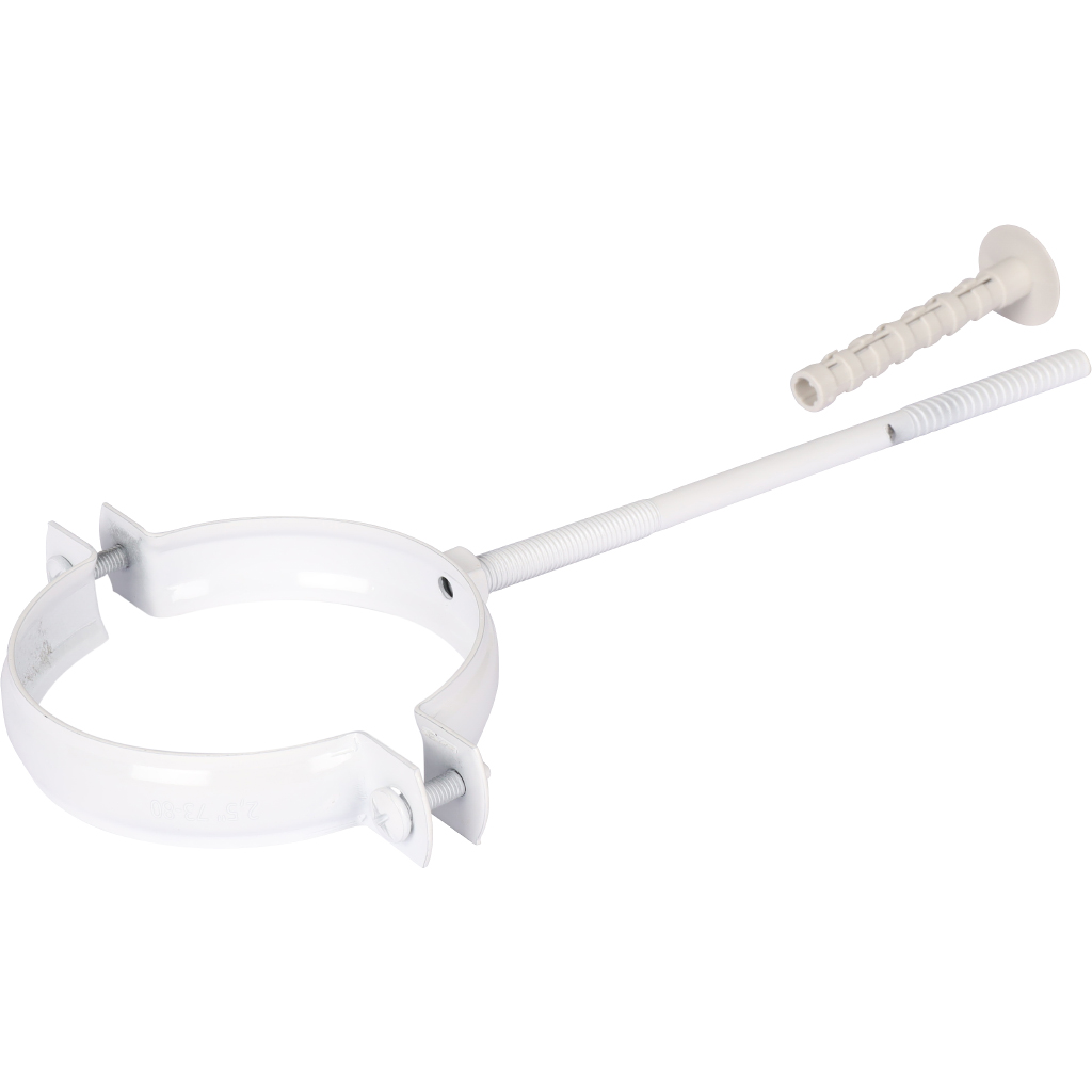 Крепление к стене металлическое белое ROMMER D80 (хомут), RCA-0080-020111