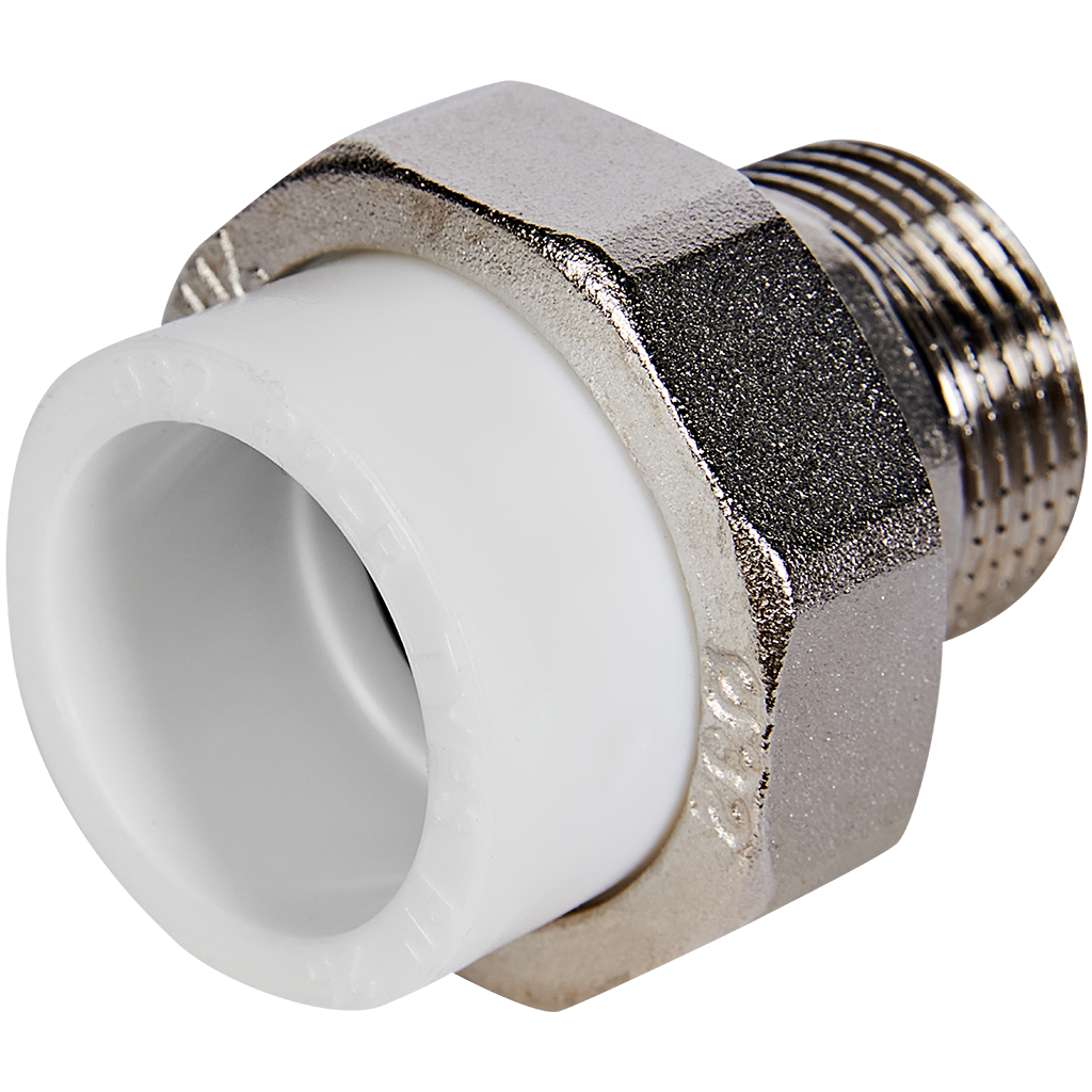 Муфта комбинированная Pro Aqua d=32-1 PP-R разъемная (американка) НР Белая