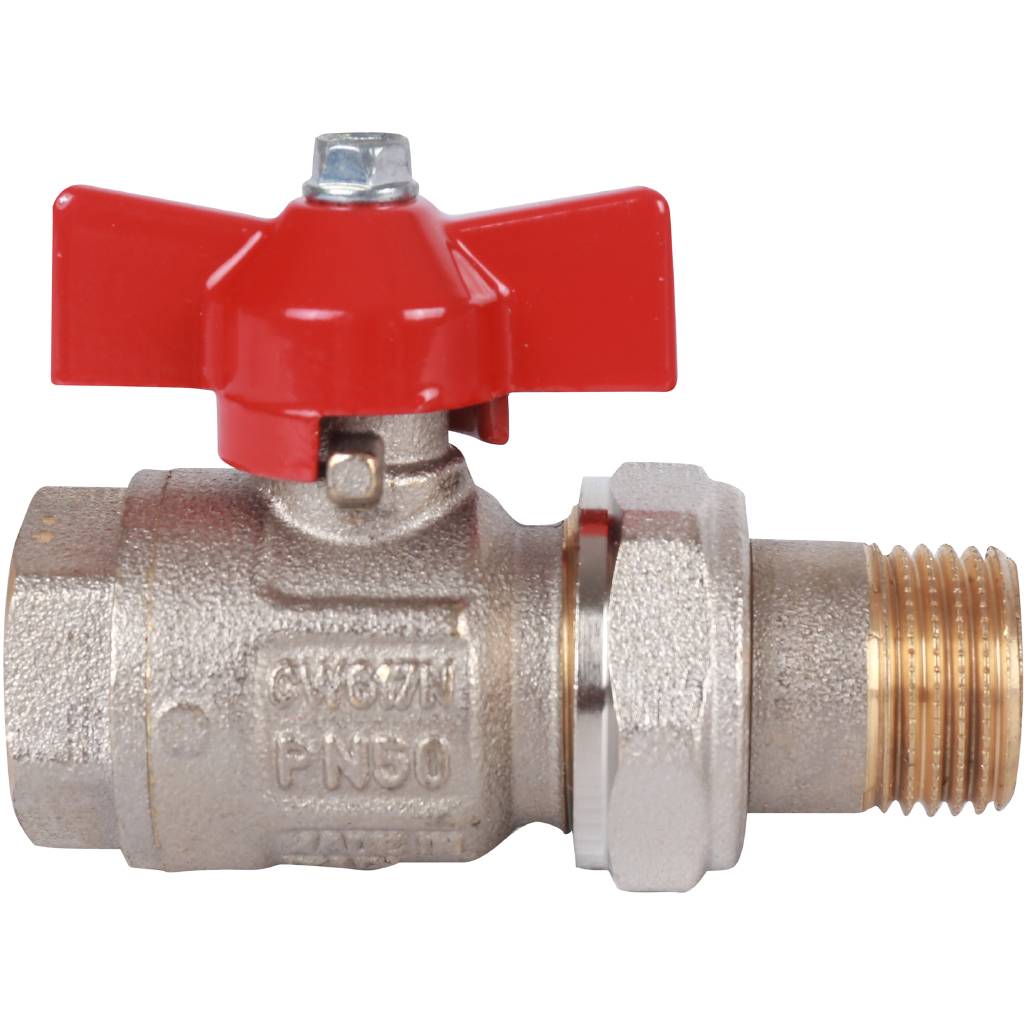 Кран шаровой Itap IDEAL 098 1/2 с накидной гайкой полнопроходной (бабочка)